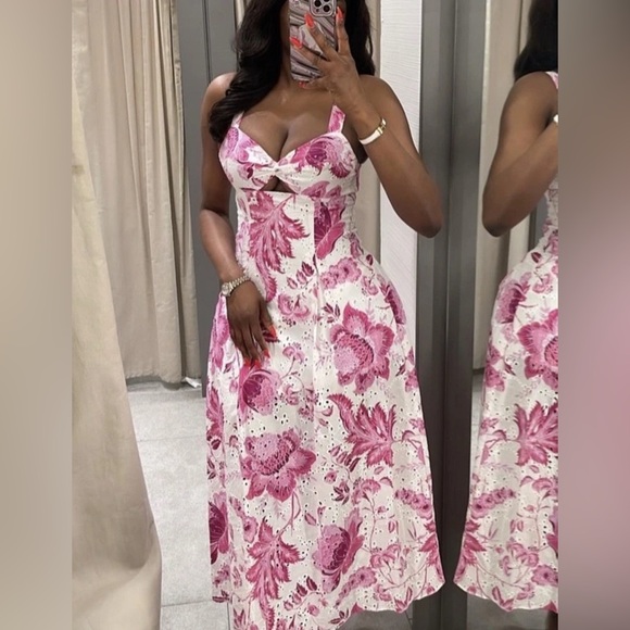 🔥🔥Zara printed dress with openwork embroidery - Picture 10 of 13